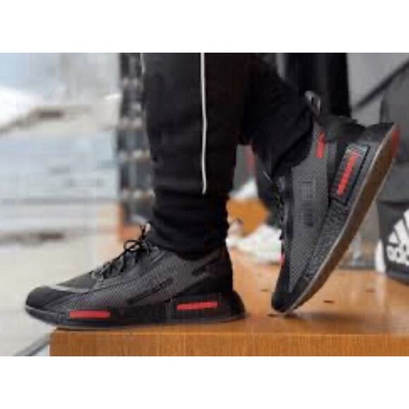 Adidas NMD R1 Spectoo Black Solar Red NASA Boost Mens 12.5 Fast Shipping - Picture 2 of 10